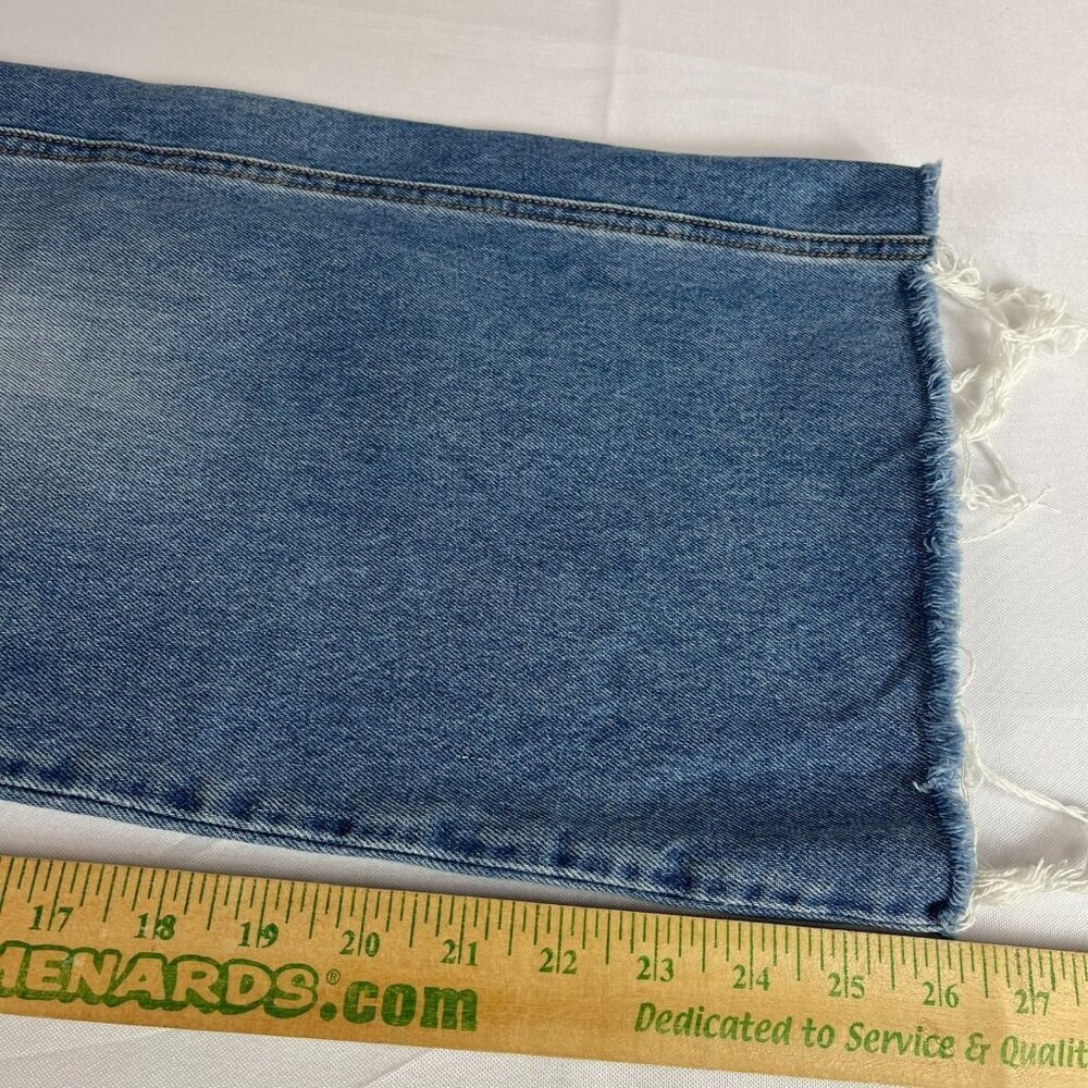 Veronica Beard Taylor Wide Leg Crop Jeans Womens 27 High Rise Blue Raw Hem - Picture 10 of 12